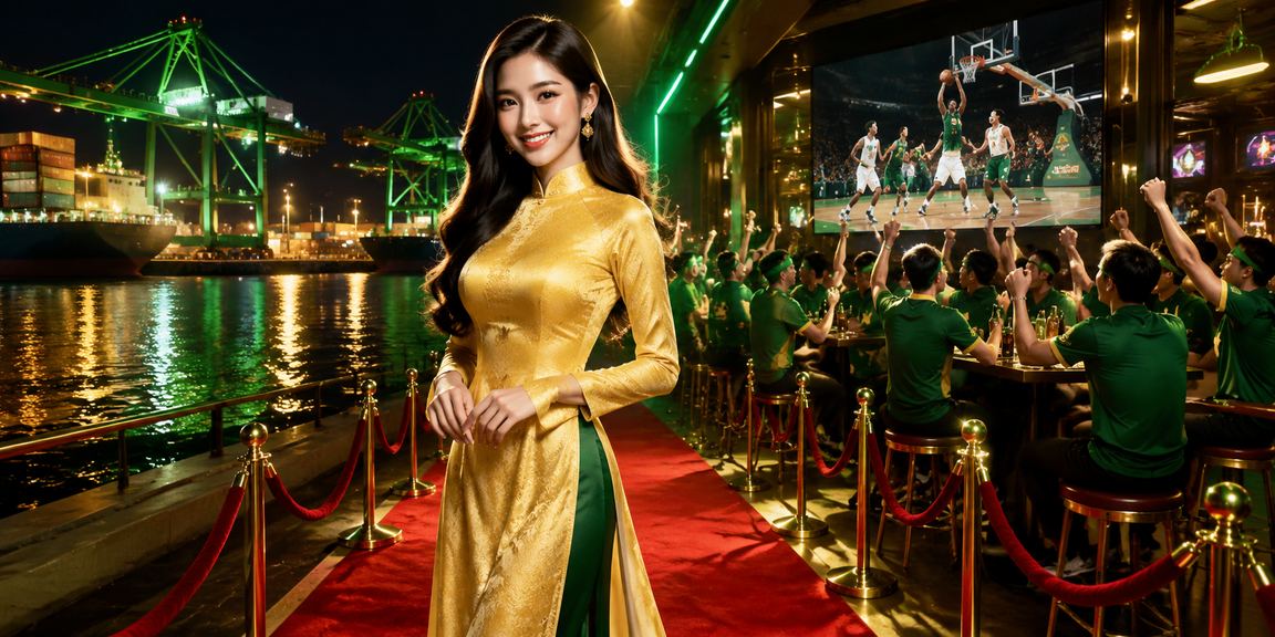 Người chơi tại Hải Phòng theo dõi cược bóng rổ trong trang phục áo dài truyền thống